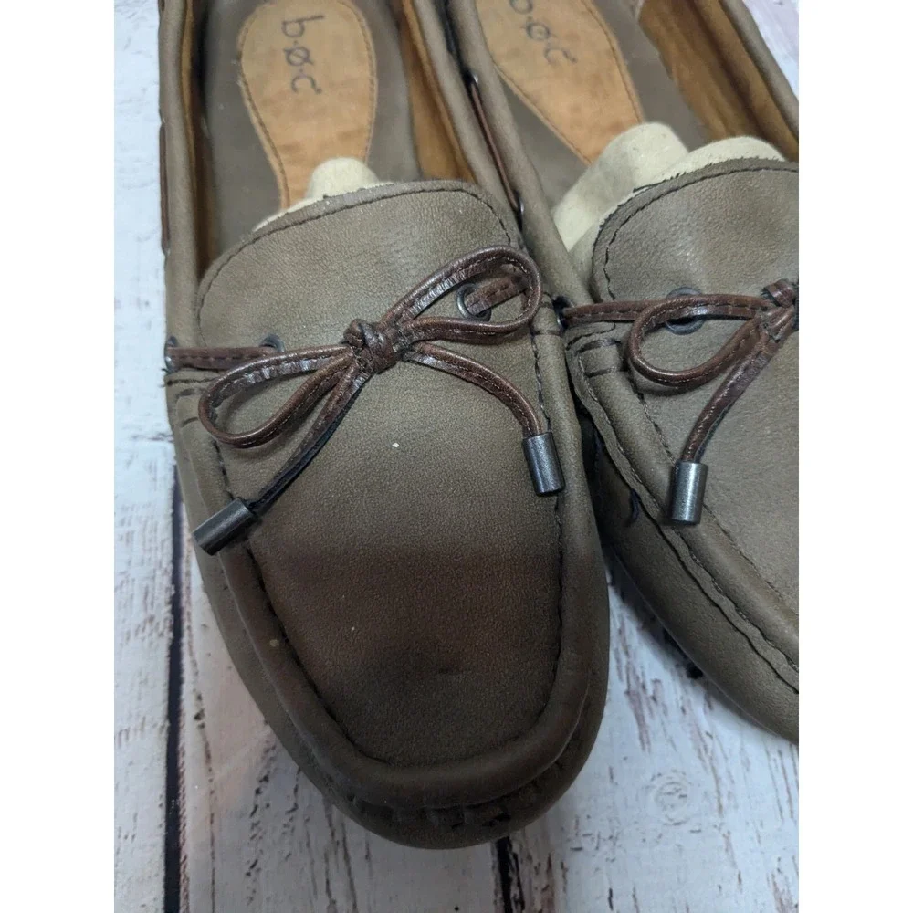 Born of Concept BOC‎ Womens 8  Flats Slip On Brown Leather Tie Boat Shoe